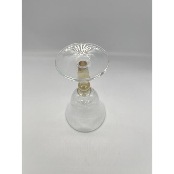 Pottery Barn PBY6 Water Goblet Amber Stem Bubble Glass Seeded 7.25” - Picture 4 of 5